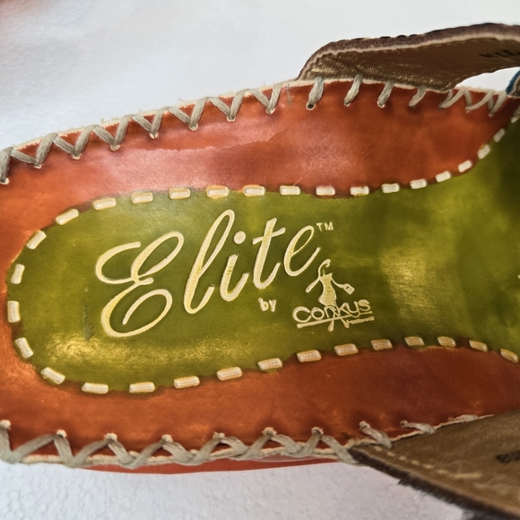 Corkys Elite Midtown Boho Slide Sandals Womens Size 10 Colorful Eclectic Leather - Picture 9 of 12